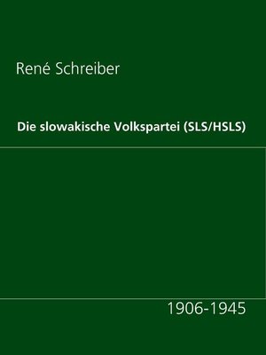 cover image of Die slowakische Volkspartei (SLS/HSLS)